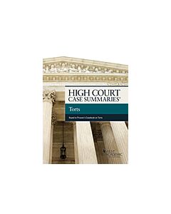 High Court Cases Summaries, Torts (Keyed to Prosser) (Instant Digital Access Code Only) 9781683282525