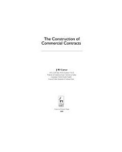 The Construction of Commercial Contracts (Instant Digital Access Code Only) 9781849463423