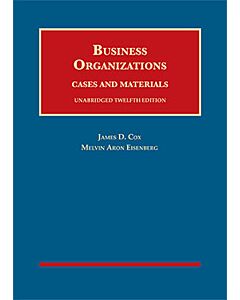 Business Organizations, Cases and Materials, Unabridged (University Casebook Series) (Used) 9781683288602