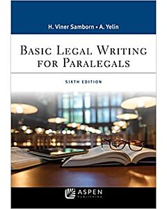 Basic Legal Writing for Paralegals (w/ Connected eBook) 9781543813807